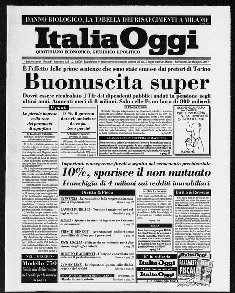 Italia oggi : quotidiano di economia finanza e politica